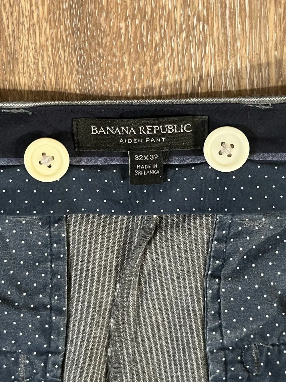 Banana Republic Gray and White Engineer Striped Men’s Chinos - Aiden Pant
